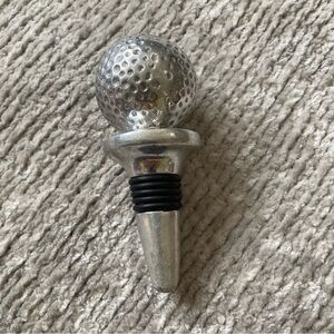 Golf Ball Wine Stopper Silver‎ Barware Heavyweight Bottle Stopper